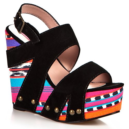 Betsey Johnson Etnik Desenli Platform Sandalet