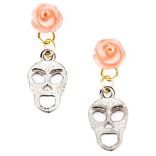 Petites Pierres Romantique Skull Küpe