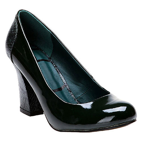 Canzone Yılan Desenli Yeşil Topuklu Ayakkabı