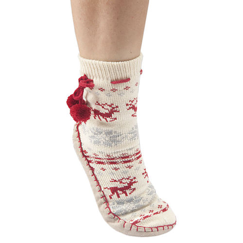 Twigy Kış Desenli Beyaz Çorap