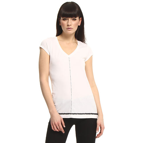 Vera Wang Lavender Label Çiçekli Beyaz Bluz