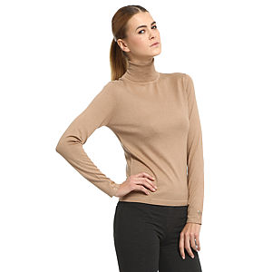 Silk & Cashmere Boğazlı İpek/Kaşmir Vizon Kazak