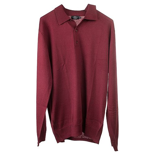 Silk & Cashmere    Bordo Polo Yaka Kazak