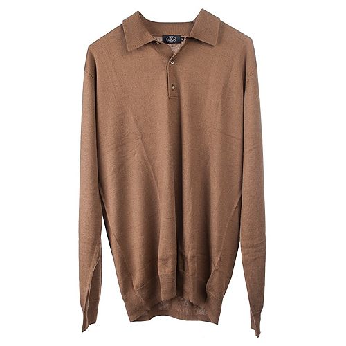 Silk & Cashmere    Bronz Renk Polo Yaka Kazak