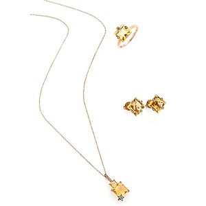 By Gold    Pırlantalı ve Citrine Taşlı Yıldız Set