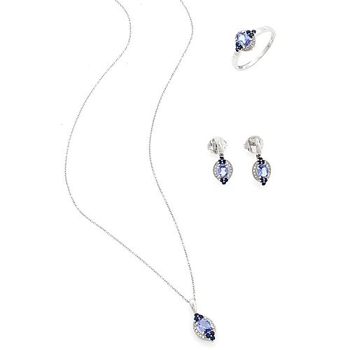 By Gold    Pırlantalı ve Safir Taşlı Set