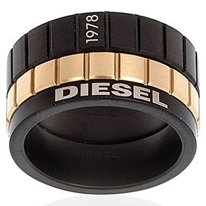 Diesel    Altın Rengi Siyah Yüzük