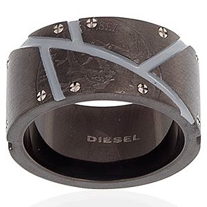 Diesel    Siyah Çatlak Desenli Yüzük