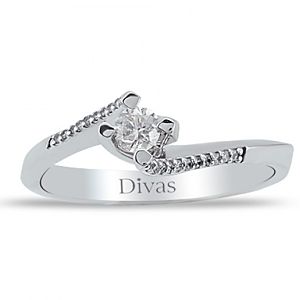 Divas Diamond    0,20 ct Pırlanta Tektaş Beyaz Altın Yüzük