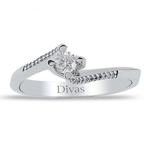 Divas Diamond    0,20 ct Pırlanta Tektaş Beyaz Altın Yüzük