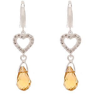 Sahara    Sarı Kalpli Swarovski Küpe