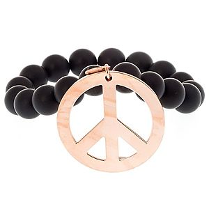 B bangle by Banu Muller    Siyah Peace Bileklik