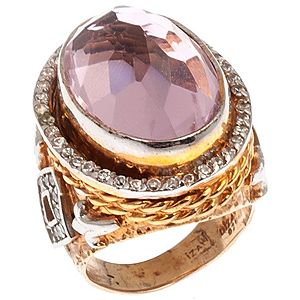 Bengü Karaca    Pembe Quartz Rose Gold Yüzük