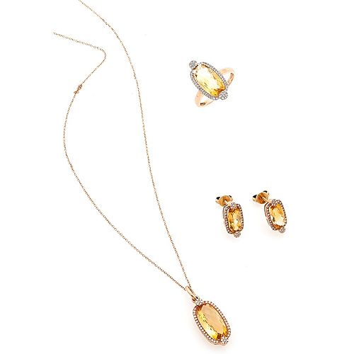 By Gold    Pırlantalı ve Citrine Taşlı Oval Set