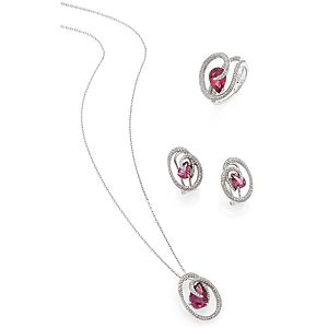 By Gold    Pırlantalı ve Pembe Turmalin Taşlı Set