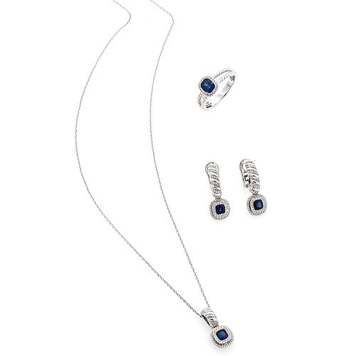 By Gold    Pırlantalı ve Safir Taşlı Set