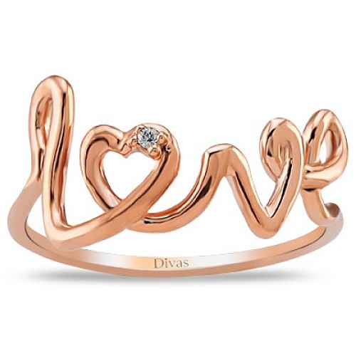 Divas Diamond    0,01 ct Pırlanta Love Yüzük