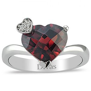 Divas Diamond    0,02 ct Pırlanta Garnet Yüzük