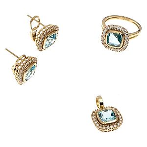 LaChatafat    Blue Topaz Taşlı Set