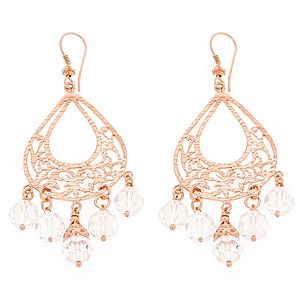 Bengü Karaca    Rose Gold Taşlı Damla Küpe