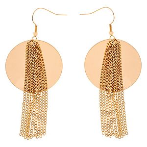 Lin Jewelry    Büyük Plaka Zincirli Küpe