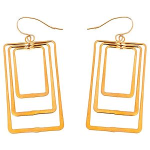 Lin Jewelry    İç İçe Dikdörtgen Küpe