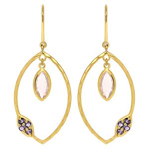 Melin Paris    Ioilte ve Pembe Quartz Küpe