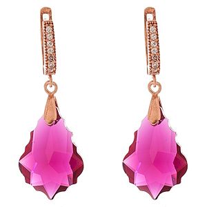 Sahara    Swarovski Taşlı Bordo Gümüş Küpe