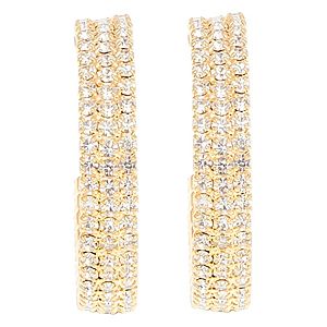 Coquet    Altın Rengi Swarovski Taşlı 3 Sıralı Küpe