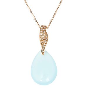 HRN Diamond    Mavi Kalsedonlu Kolye