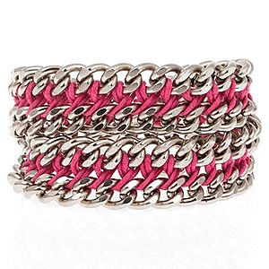 Chain Reaction    Pembe Chain Braid XL Metalik Bileklik ve Kolye