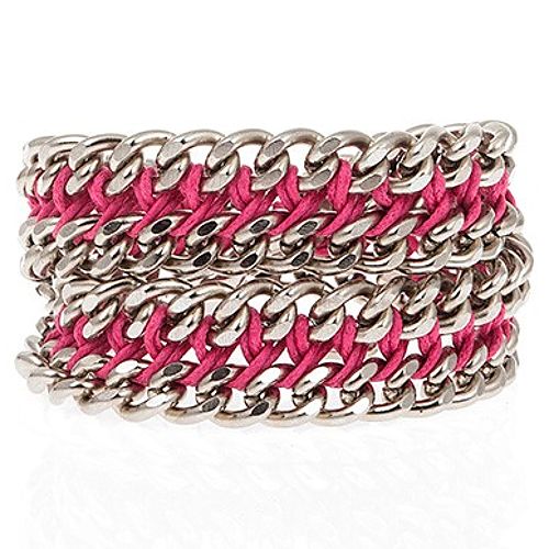 Chain Reaction    Pembe Chain Braid XL Metalik Bileklik ve Kolye