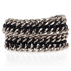 Chain Reaction    Siyah Chain Braid XL Metalik Bileklik ve Kolye