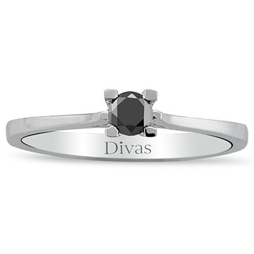 Divas Diamond    Siyah Pırlanta Tektaş Yüzük