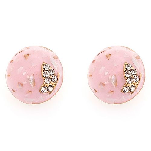 Amethyst Pembe Top Küpe