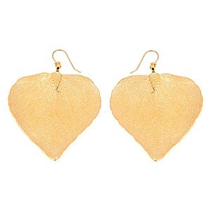 ANA Jewellery    Altın Renk Kalp Yaprak Küpe