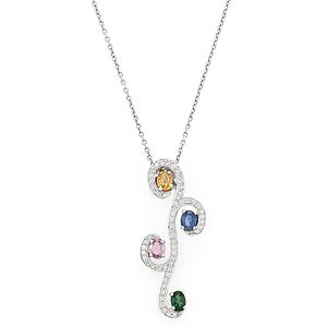 By Gold    0,21 ct multi safir kolye