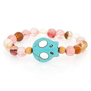 Crysellas    Skulls Cherry Quartz Bileklik