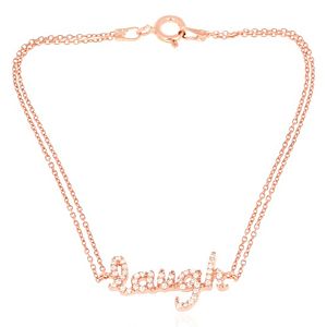 DK Accessories    Laugh Yazılı Rose Bileklik