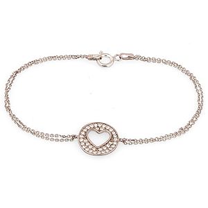 DK Accessories    Taşlı Kalp Gümüş Bileklik