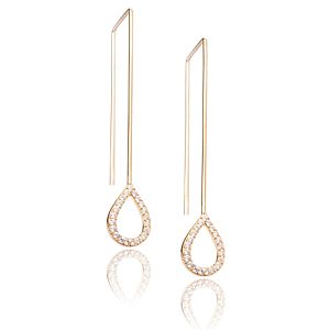 Lin Jewelry    Su Damlası Taşlı Küpe