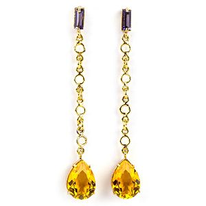 Marnom    Splash Swarovski Taşlı Uzun Zincir Küpe