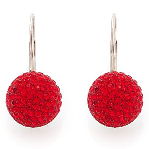 AGATHA Paris    Yarım Top Şeklinde Kırmızı Swarovski Taşlı Küpe