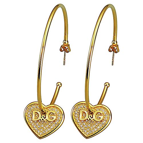 Dolce & Gabbana    D&G Yazılı Kalp Küpe