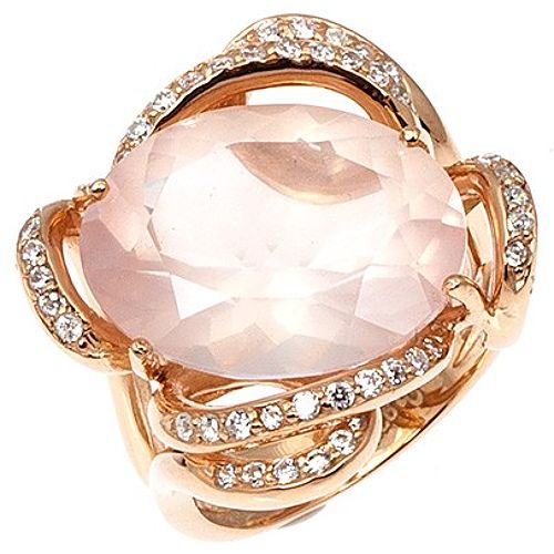 LaChatafat    Büyük Pink Quartz Taşlı Yüzük