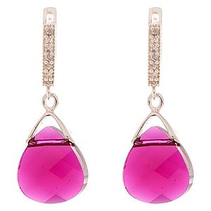 Sahara    Bordo Damla Taşlı Swarovski Küpe