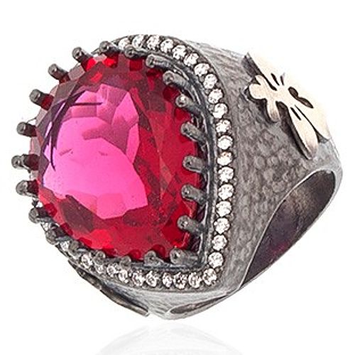 Zivatu    Ruby Quartz Damla Taşlı Yüzük