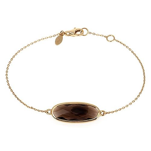 Atelye79    Smoky Quartz Taşlı Oval Bileklik