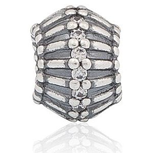 Pandora    Beyaz Taşlı Desenli Charm