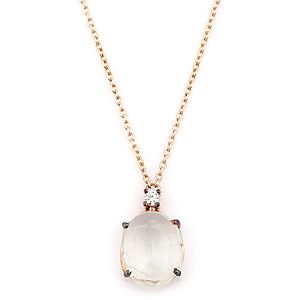 Q‘te Diamond    Moonstone Parlak Pırlantalı Kolye